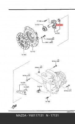 Уплотняющее кольцо, ступенчатая коробка передач Y601-17-131 MAZDA