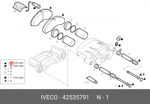 Комплект тормозных колодок, диско 42535791 IVECO