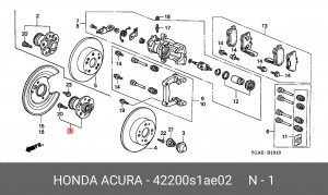Комплект подшипника ступицы колеса 42200S1AE02 HONDA