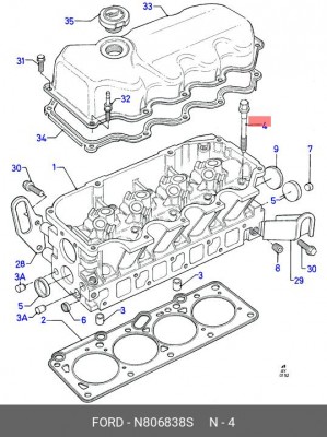 Болт головки цилидра N806838S FORD
