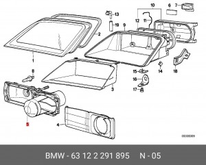 Отражатель 63 12 2 291 895 BMW