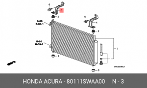 Кронштейн крепления радиатора кондиционера 80111SWAA00 HONDA