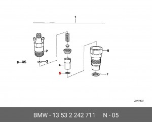 Шайба тепловой защиты, система впрыска 13 53 2 242 711 BMW