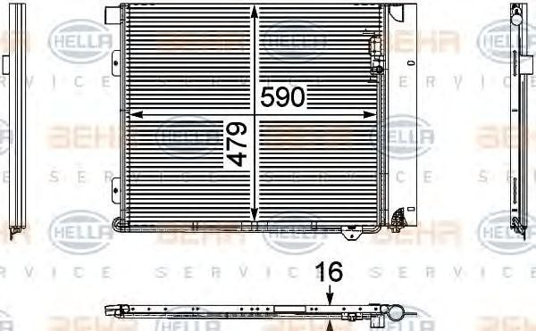 Конденсатор, кондиционер 8FC351029371 HELLA