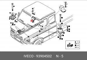 Шаровая опора, амортизатор кабины 93904502 IVECO