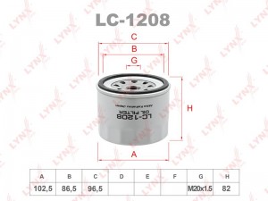 Фильтр масляный двигателя LC-1208 LYNXAUTO