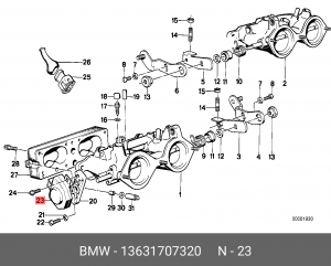 Датчик, положение дроссельной заслонки 13 63 1 707 320 BMW