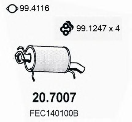 Глушитель выхлопных газов конечный 207007 ASSO