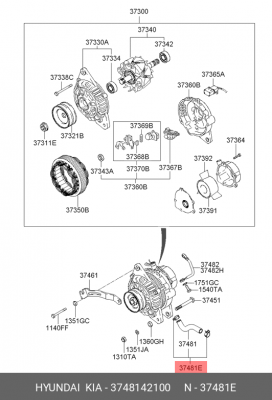 Шланг вакуумный 3748142100 HYUNDAI KIA