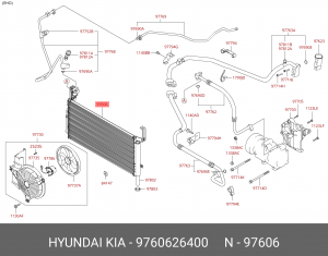 Конденсатор, кондиционер 9760626400 HYUNDAI KIA