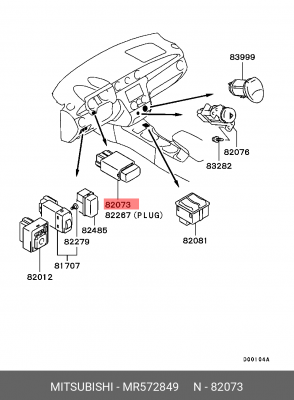 Кнопка включения противотуманных фар MR572849 MITSUBISHI