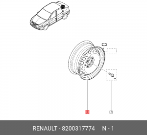Диск колеса 8200317774 RENAULT