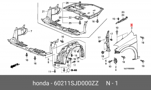 Крыло переднее 60211SJD000ZZ HONDA