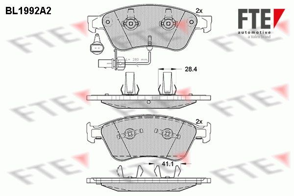 Комплект тормозных колодок, диско BL1992A2 FTE