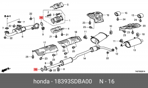 Прокладка системы выпуска ОГ 18393SDBA00 HONDA