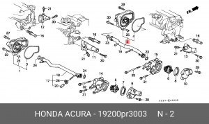 Водяной насос 19200PR3003 HONDA