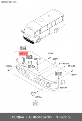Деталь 865185A100 HYUNDAI KIA