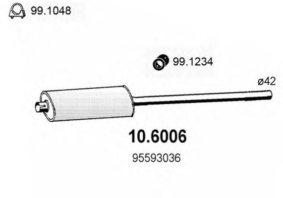 Средний глушитель выхлопных газов 106006 ASSO