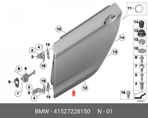 Дверь задняя 41 52 7 228 150 BMW