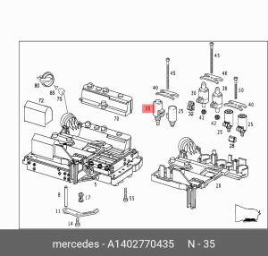 Клапан топливной системы A 140 277 04 35 MERCEDES BENZ