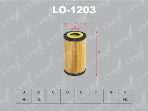Фильтр масляный двигателя LO-1203 LYNXAUTO