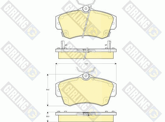 Комплект тормозных колодок, диско 6141181 GIRLING