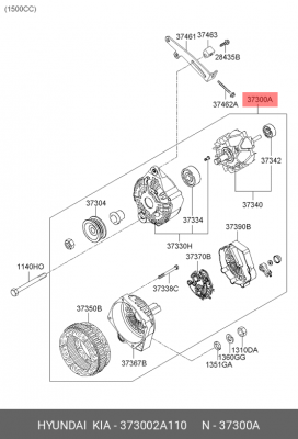 Генератор 373002A110 HYUNDAI KIA