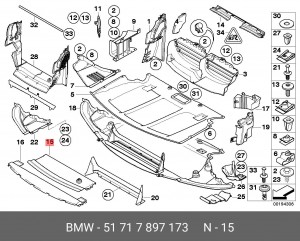 Воздуховод отопителя, кондиционирования салона 51 71 7 897 173 BMW