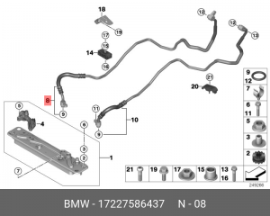 Трубка масляного радиатора АКПП 17 22 7 586 437 BMW