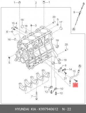 Болт крепления K997940612 HYUNDAI KIA