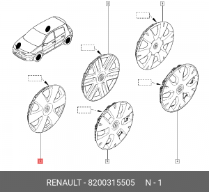 Колпак декоративный колесного диска 8200315505 RENAULT