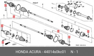 ШРУС 44014S0KC01 HONDA