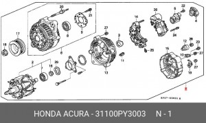 Генератор 31100PY3003 HONDA