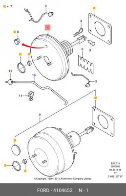 Усилитель тормозной системы 4104652 FORD
