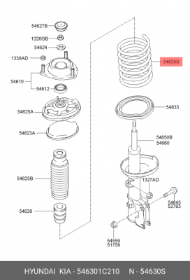 Пружина ходовой части 546301C210 HYUNDAI KIA