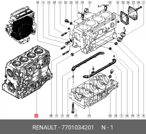 Блок цилиндров 7701034201 RENAULT