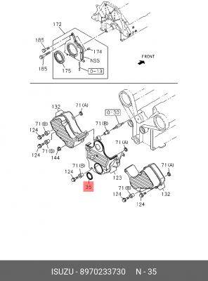 Уплотняющее кольцо, распределительный вал 8-97023-373-0 ISUZU