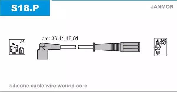 Ккомплект проводов зажигания S18P JANMOR