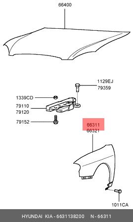 Крыло 6631138200 HYUNDAI KIA