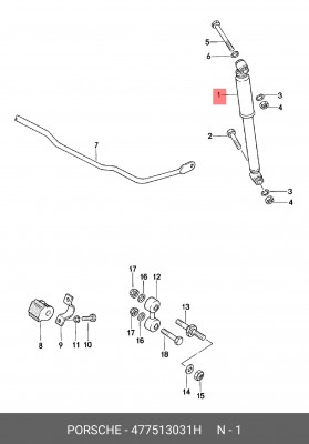 Амортизатор 477513031H PORSCHE