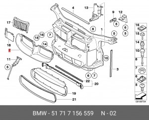 Воздуховод отопителя, кондиционирования салона 51 71 7 156 559 BMW
