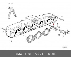 Прокладка, впускной / выпускной коллектор 11 61 1 730 741 BMW