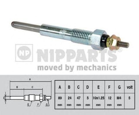 Свеча накаливания J5719000 H B JAKOPARTS NIPPARTS