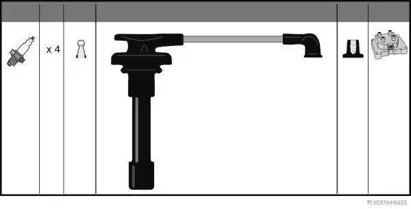 Ккомплект проводов зажигания J5384014 H B JAKOPARTS NIPPARTS