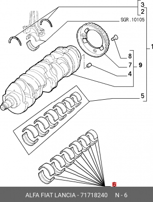 Подшипник коленвала 71718240 ALFA FIAT LANCIA