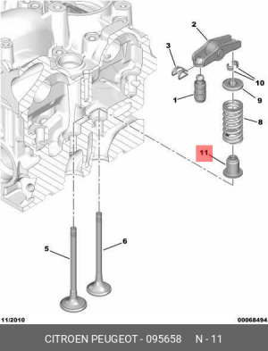Уплотнительное кольцо, стержень кла 0956 58 CITROEN PEUGEOT
