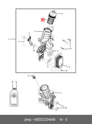 Масляный фильтр 68032204AB CHRYSLER