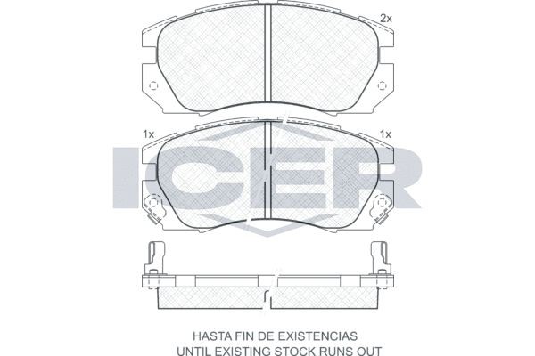 Комплект тормозных колодок, диско 180999 ICER