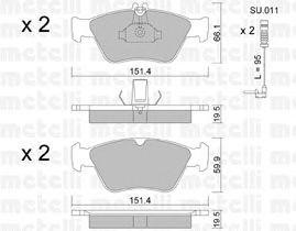 Комплект тормозных колодок, диско 2202190K METELLI