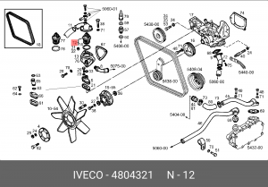 Термостат, охлаждающая жидкость 4804321 IVECO